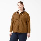 Dickies Women's Plus Duck Hooded Shirt Jacket