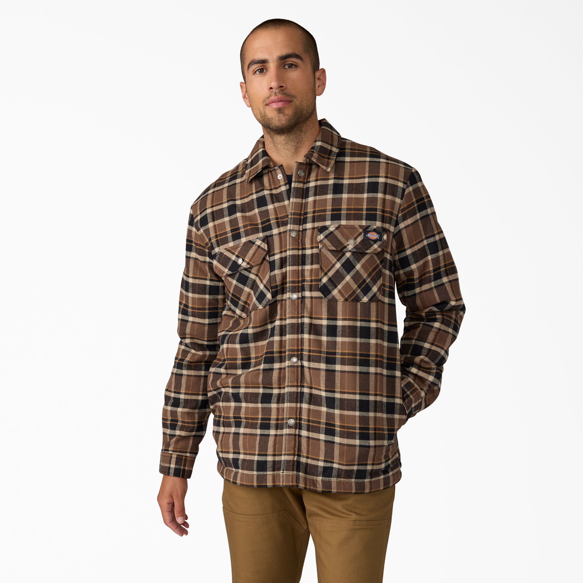 Dickies Water Repellent Fleece-Lined Flannel Shirt Jacket